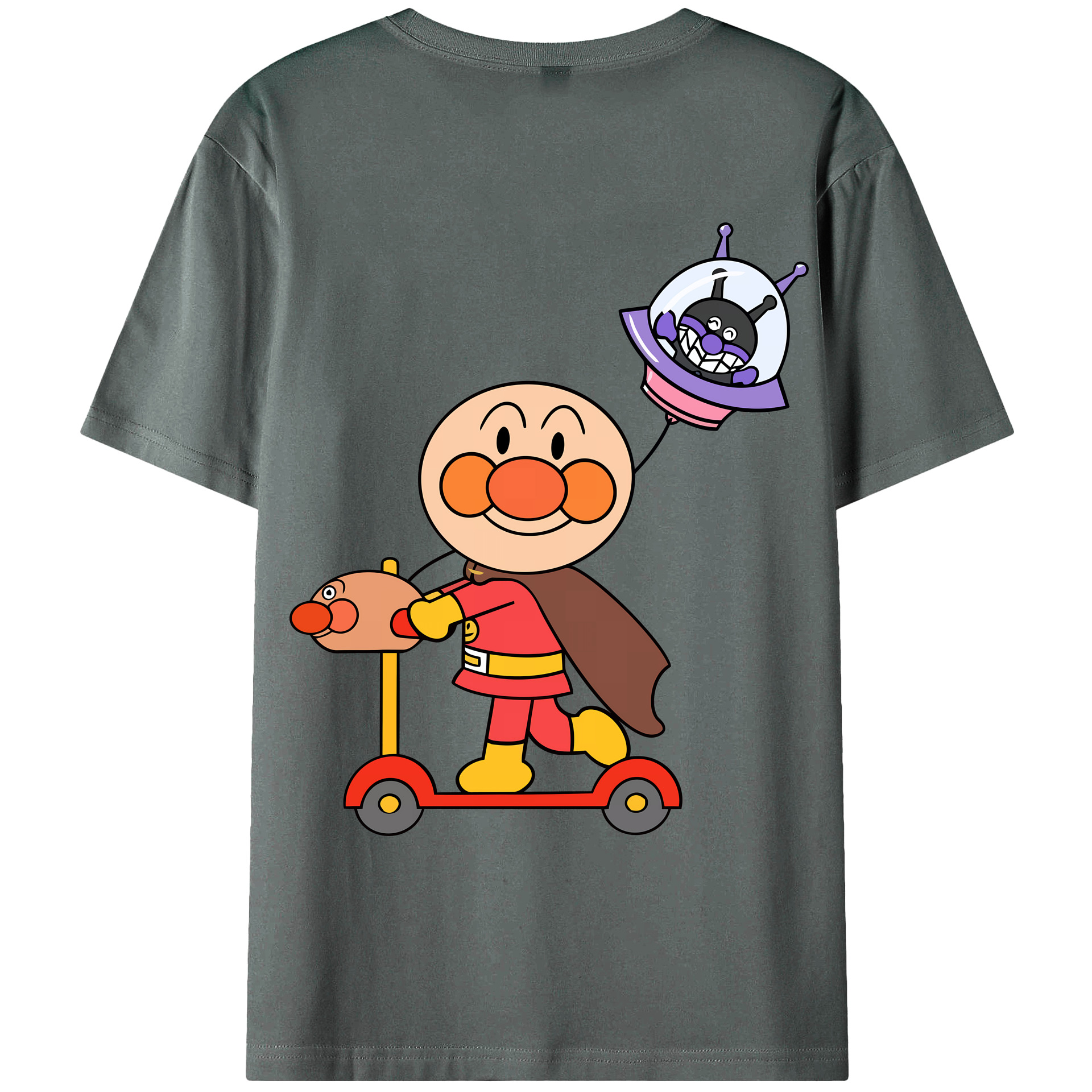 （画像用） アンパンマン Anpanman 綿100％ メンズ半袖Tシャツ（バックプリント） 通気性